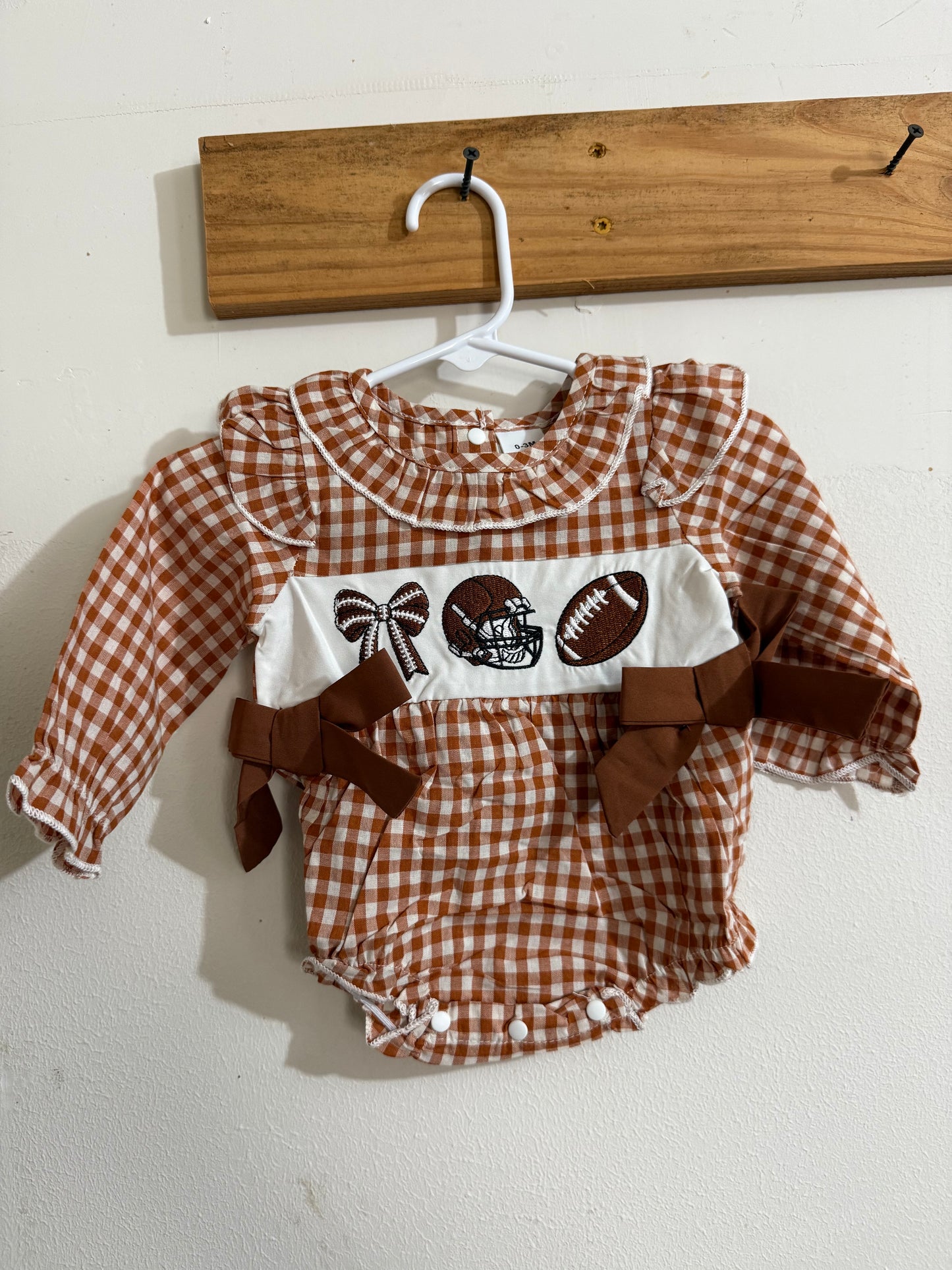 Gingham Football Romper