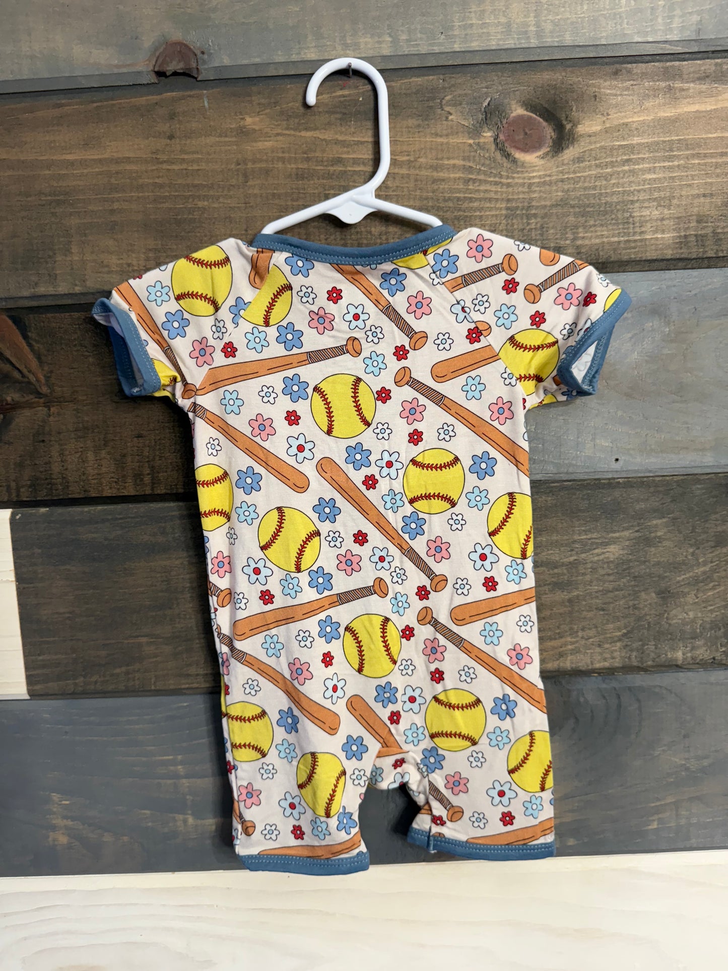 Softball Bamboo Shortie Romper