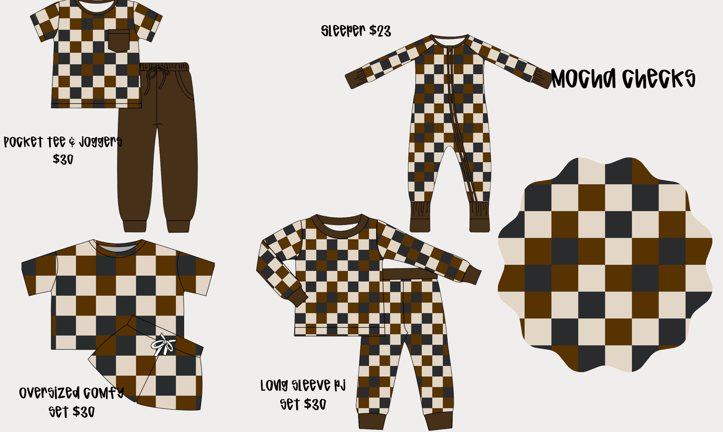 Mocha Checks Bamboo Pre Order