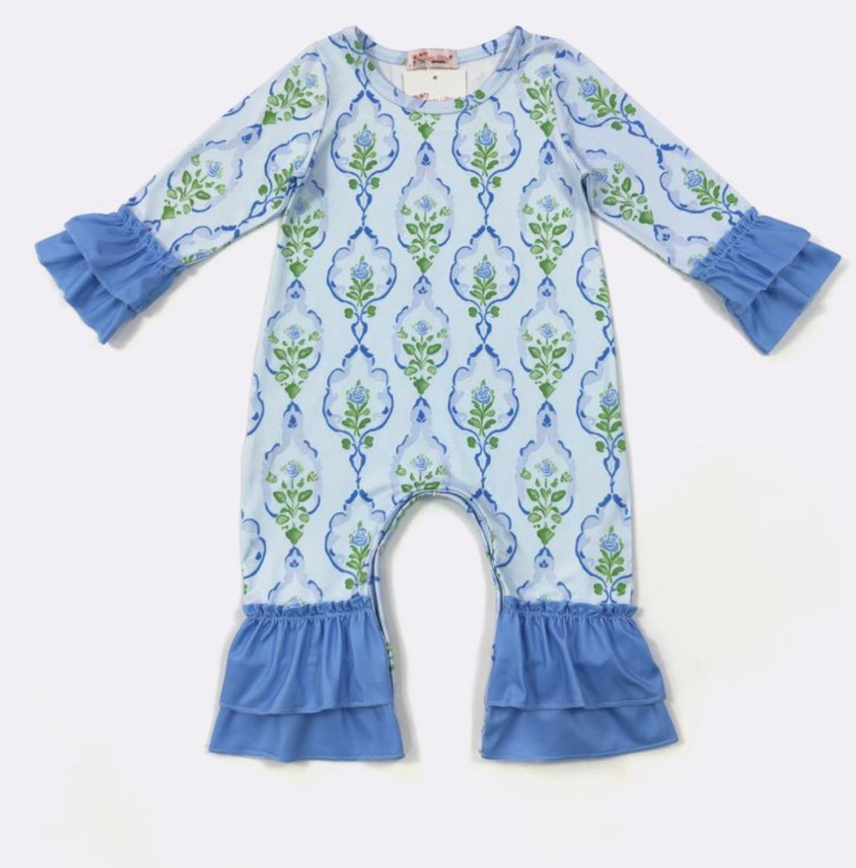 Blue Rose Frame Romper