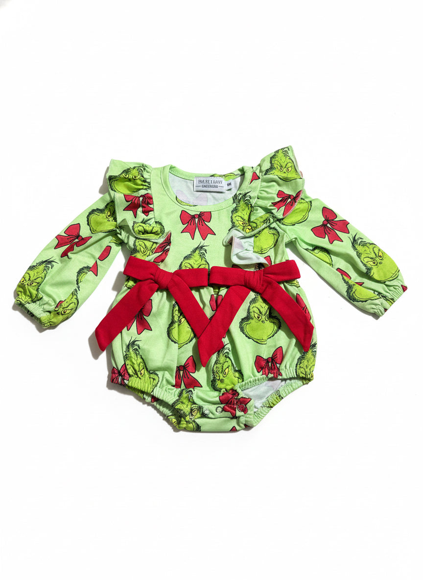 Green Man Bow Romper