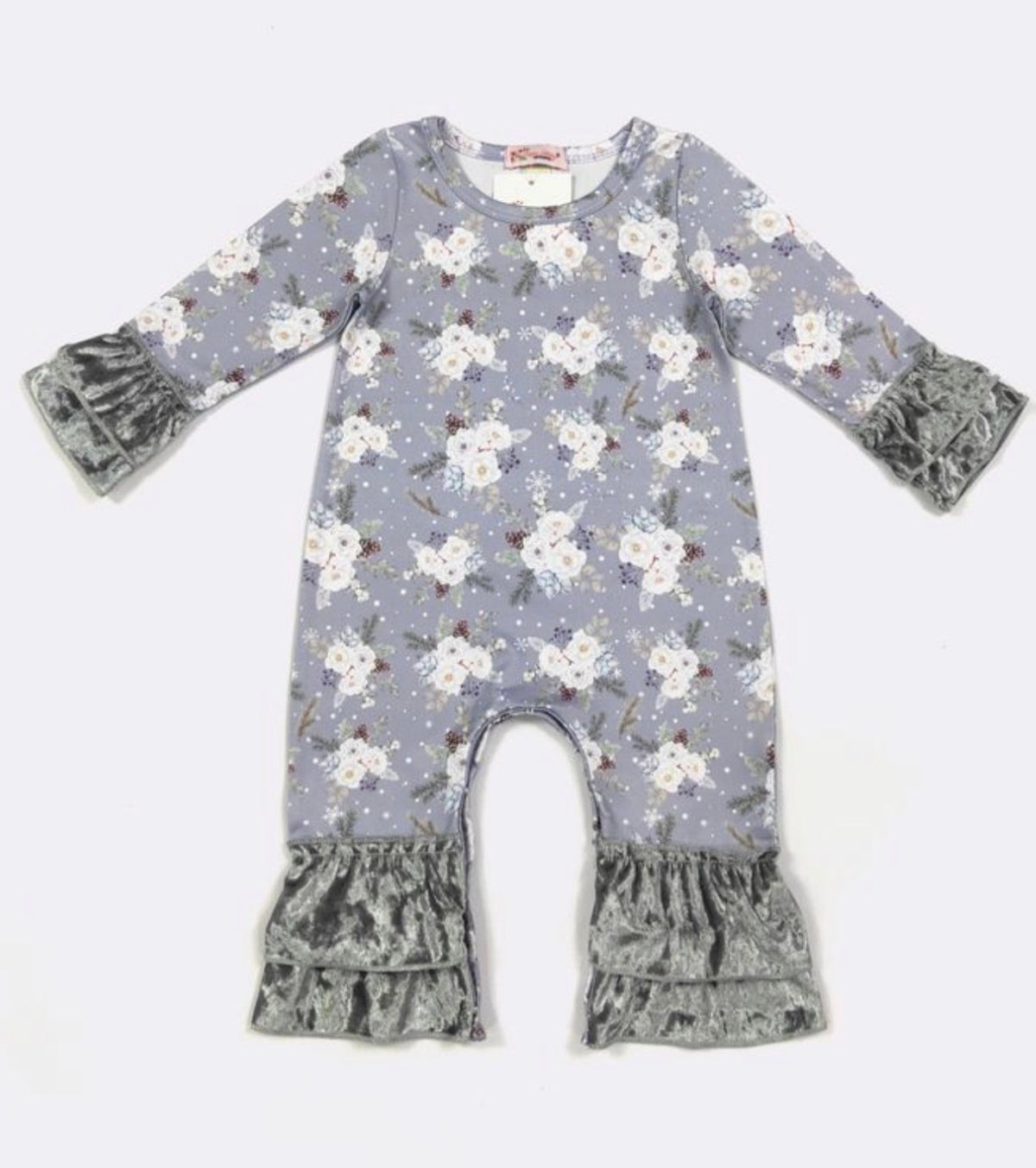 Silver Floral Romper