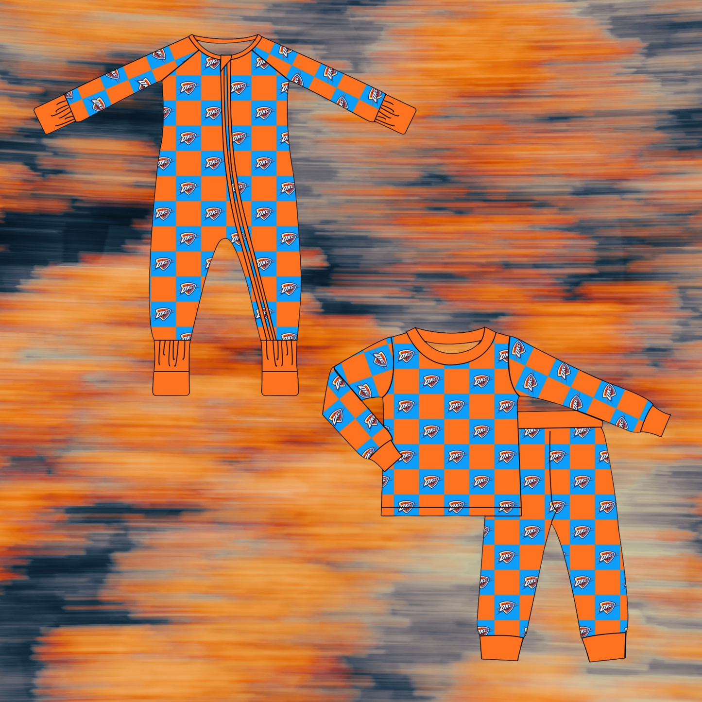 Pre Order OKC Light Checkered Bamboo Pj Set