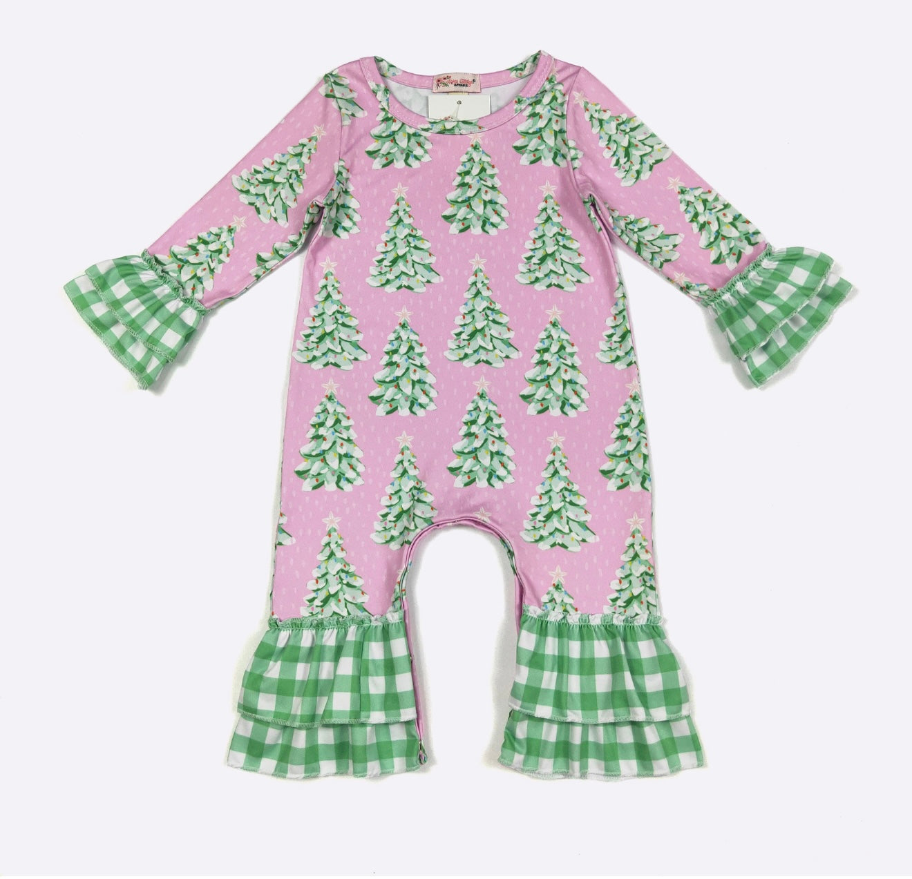 Pink and Green Tree Romper