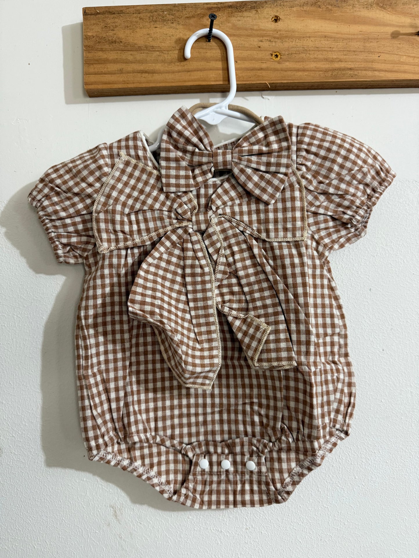 Millie Gingham Bow Romper