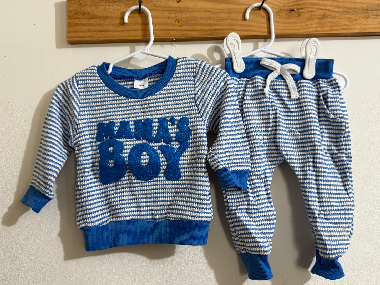 Blue Stripe Mama’s Boy Jogger Set