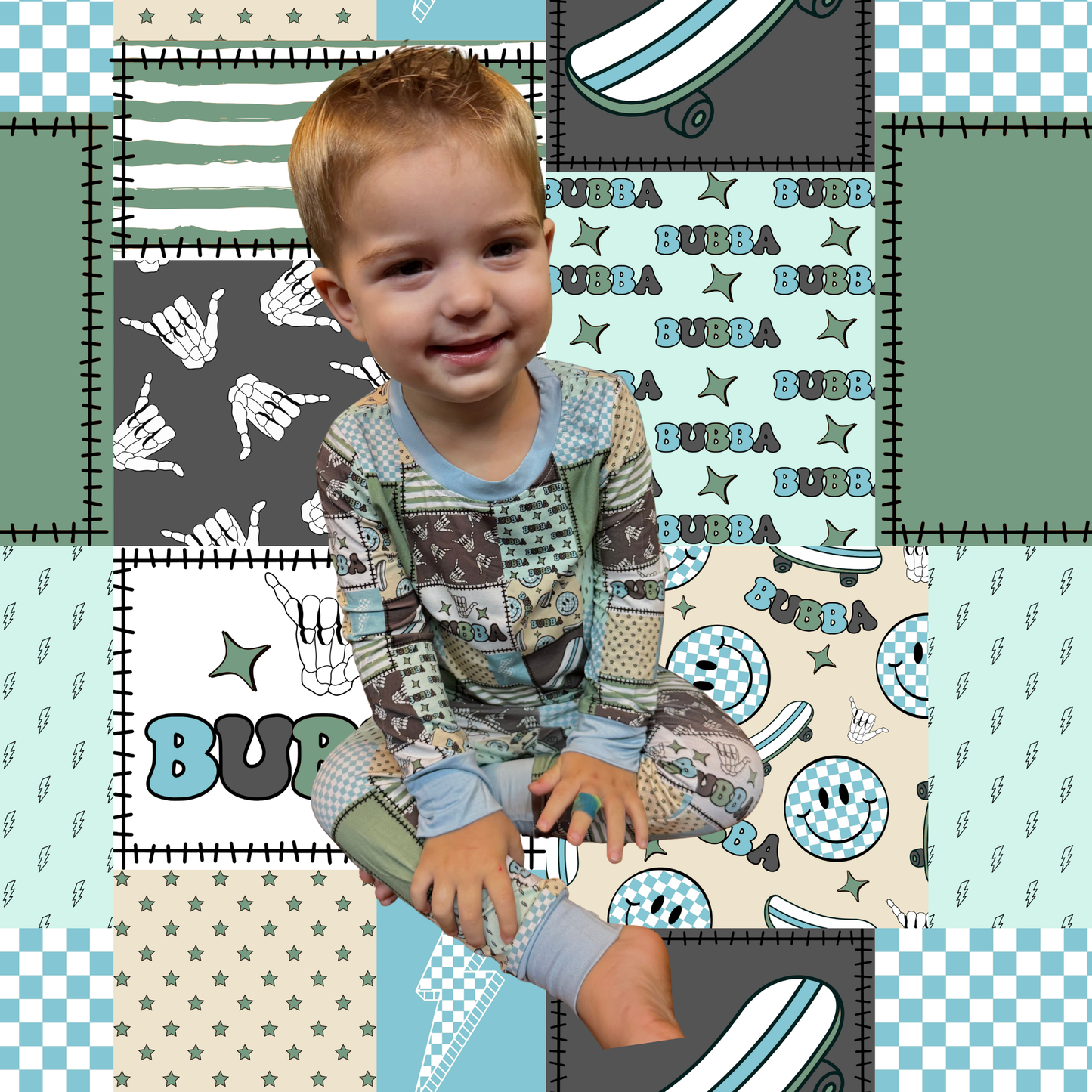Bubba Patchwork Bamboo Pajama Set