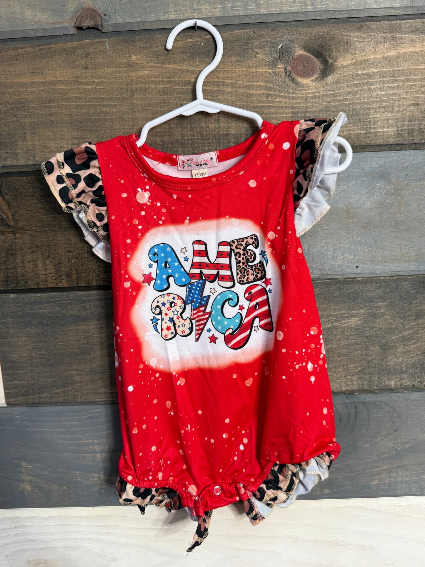 America Leopard Romper