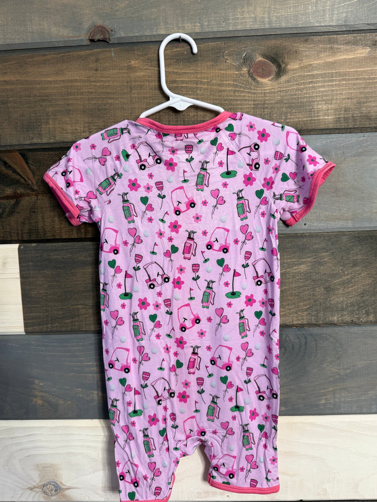 Pink Golf Bamboo Shortie Romper