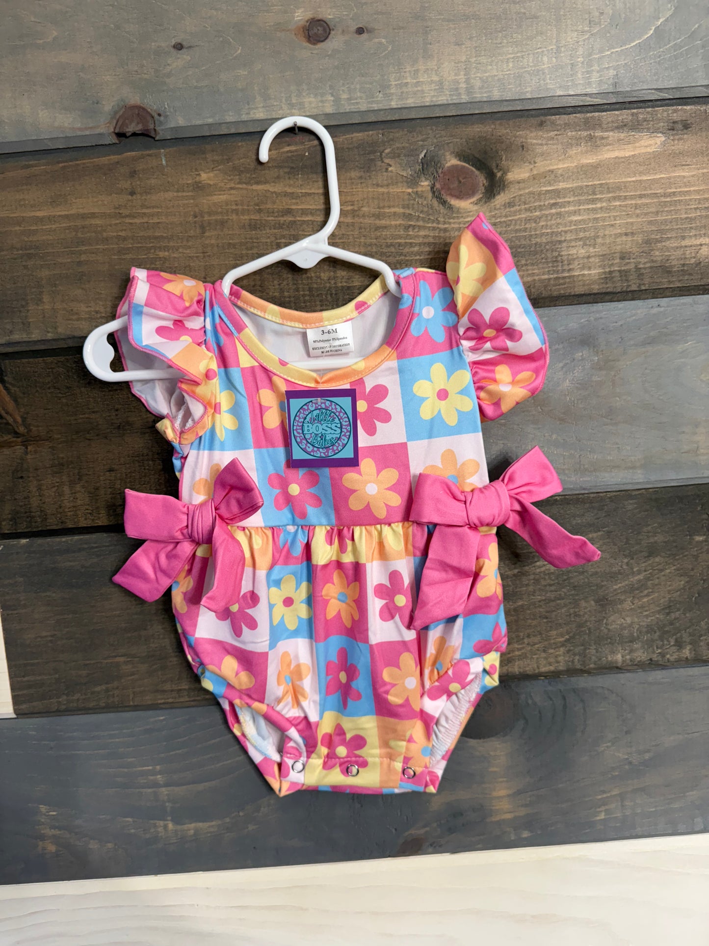 Floral Checkered Romper