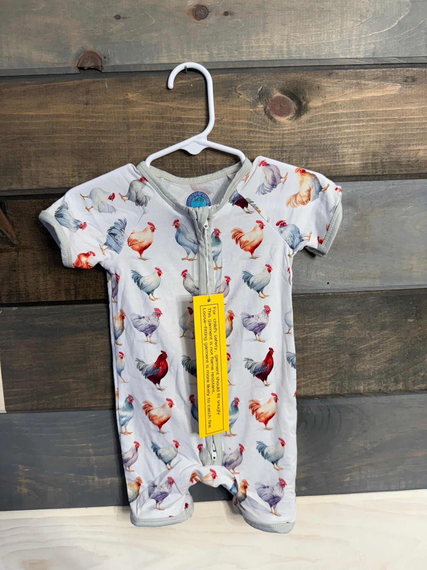Chicken Bamboo Shortie Romper