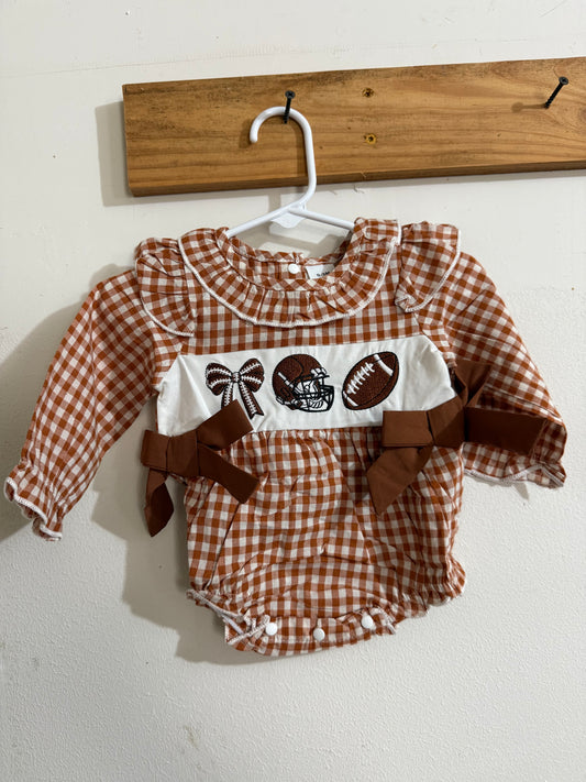 Gingham Football Romper