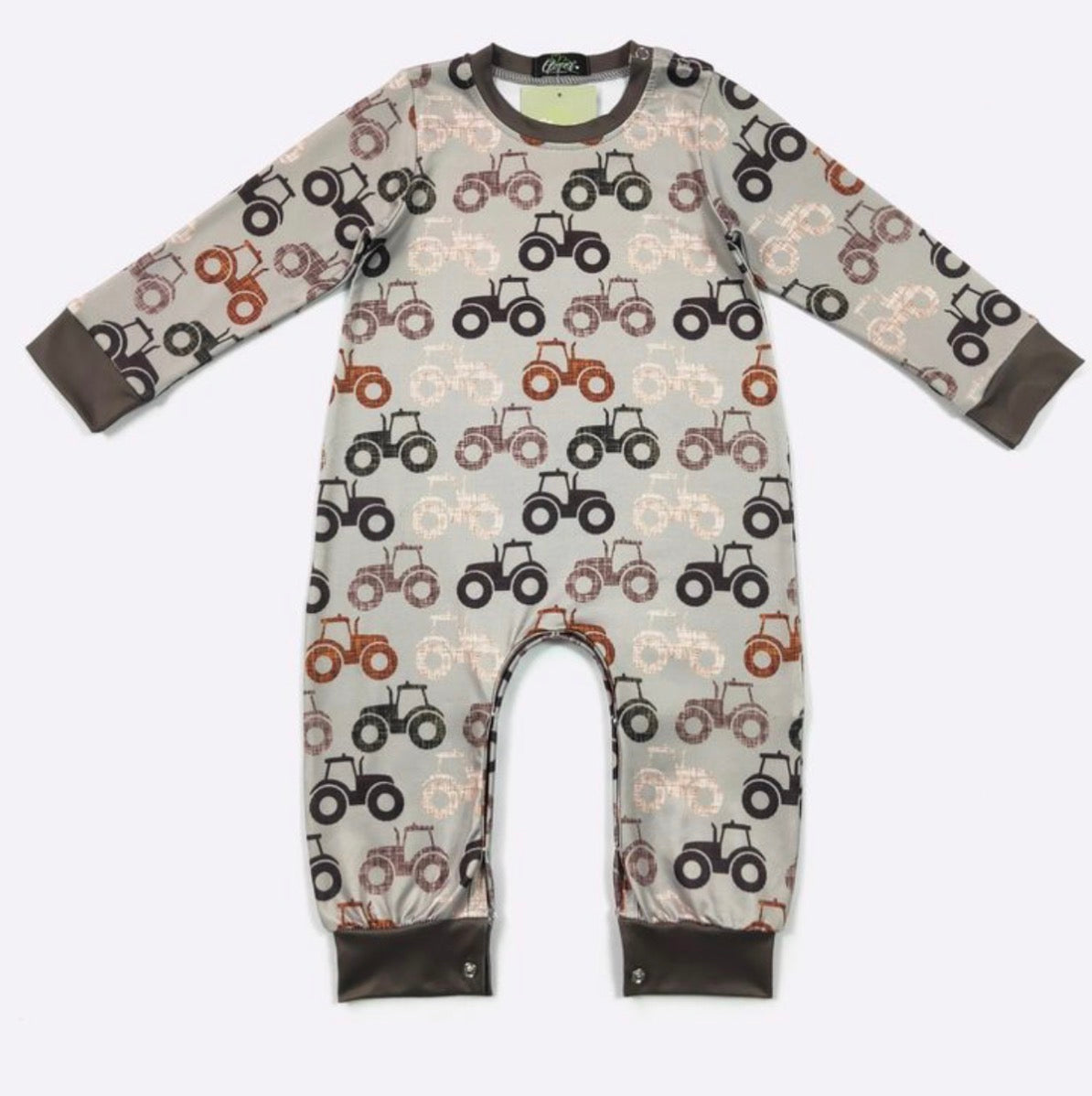 Tan Tractor Romper