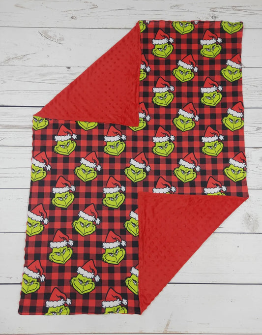 Grinch Plaid Blanket