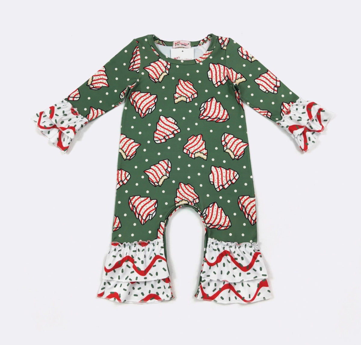 Green Christmas Cakes Romper