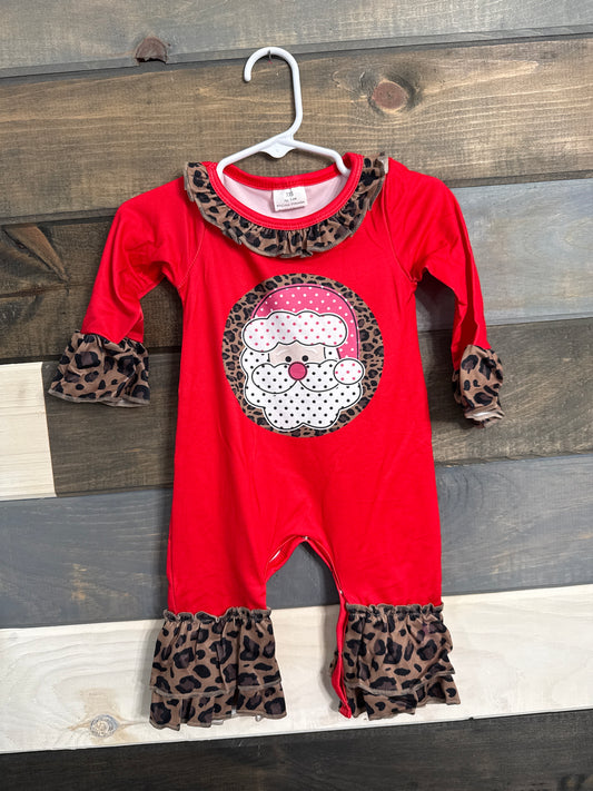 Leopard Santa Romper