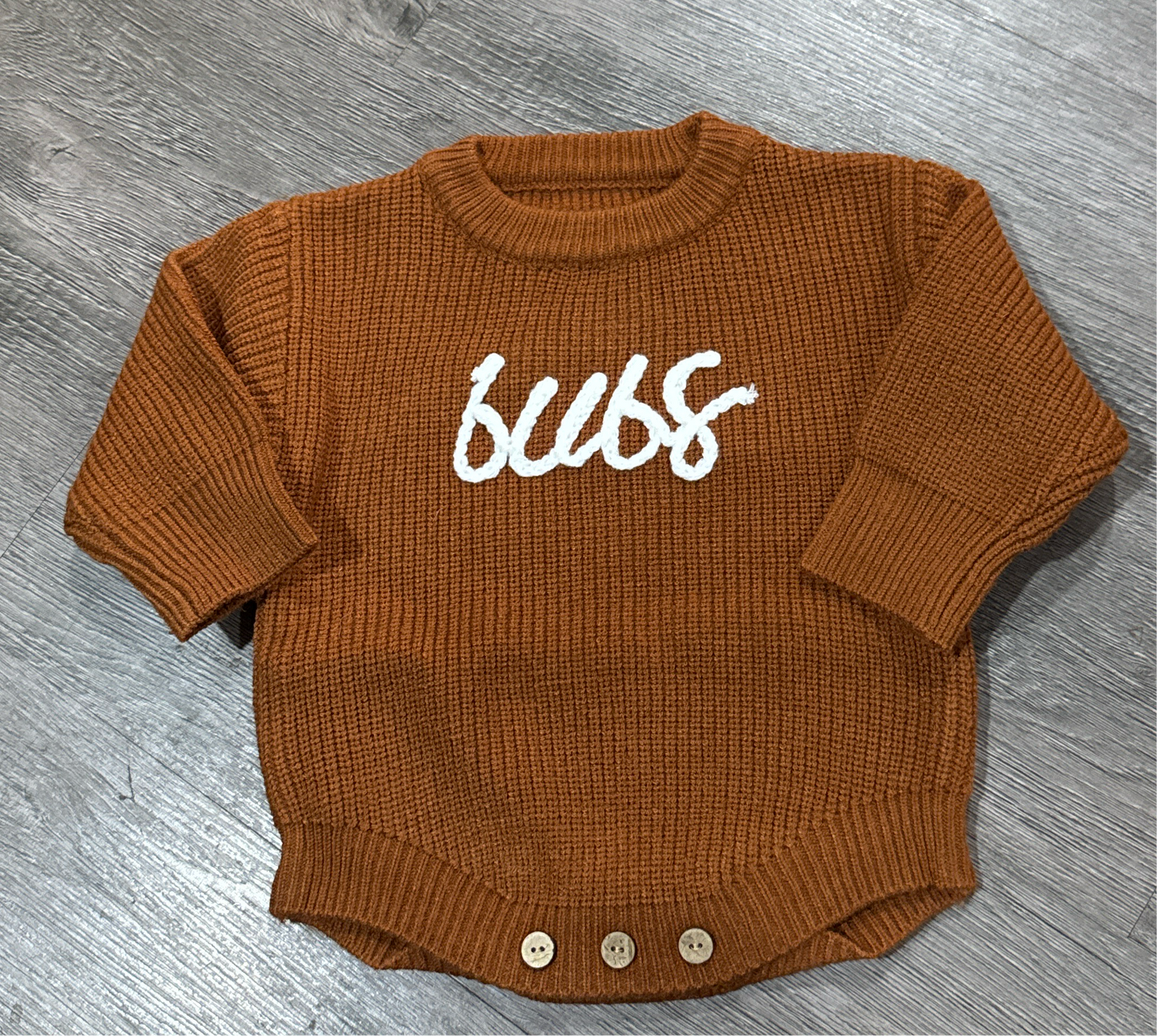 Bubs Sweater Romper Brown