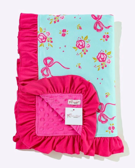 Aqua Flower Blanket