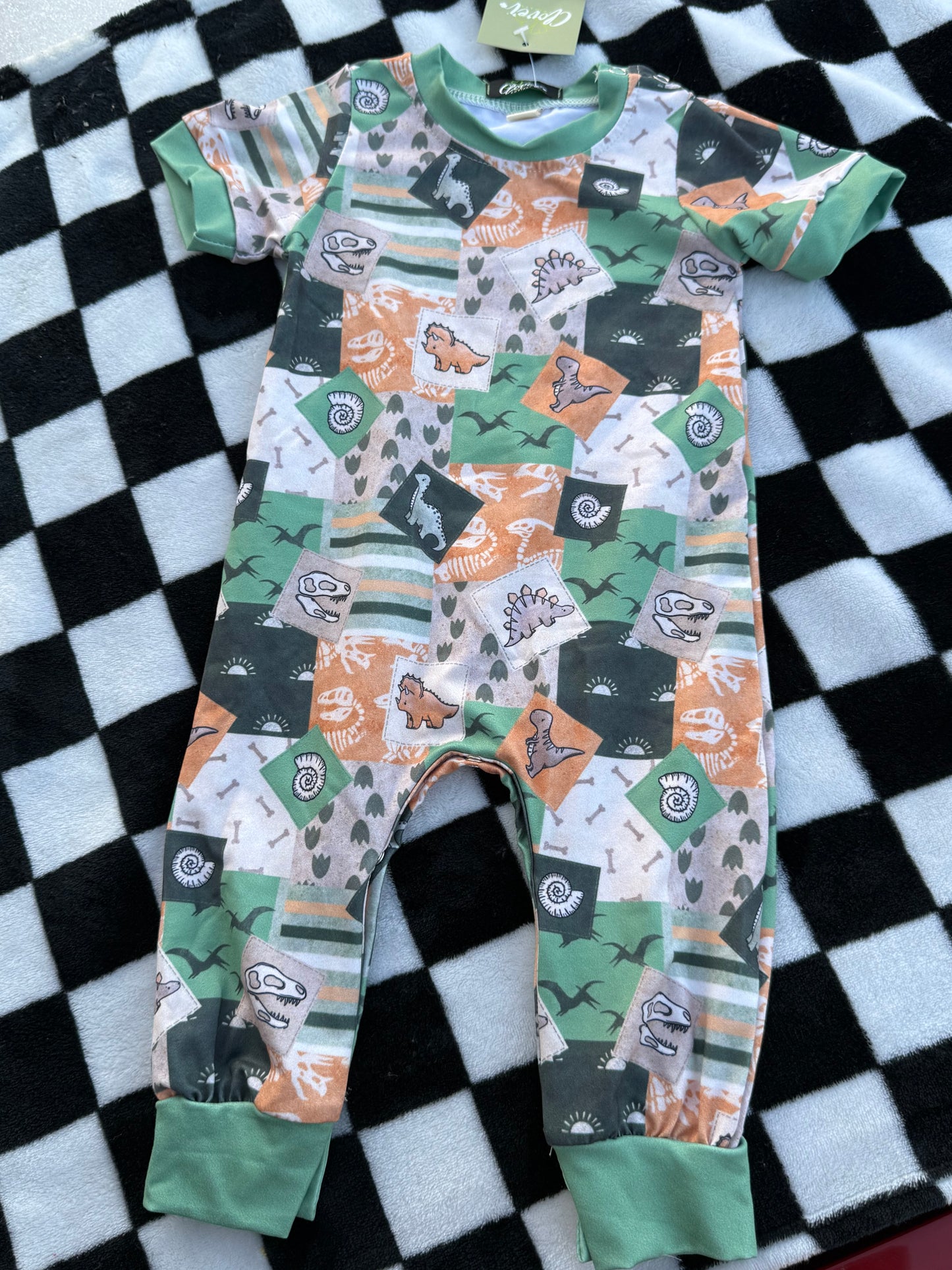 Dino Patchwork Romper