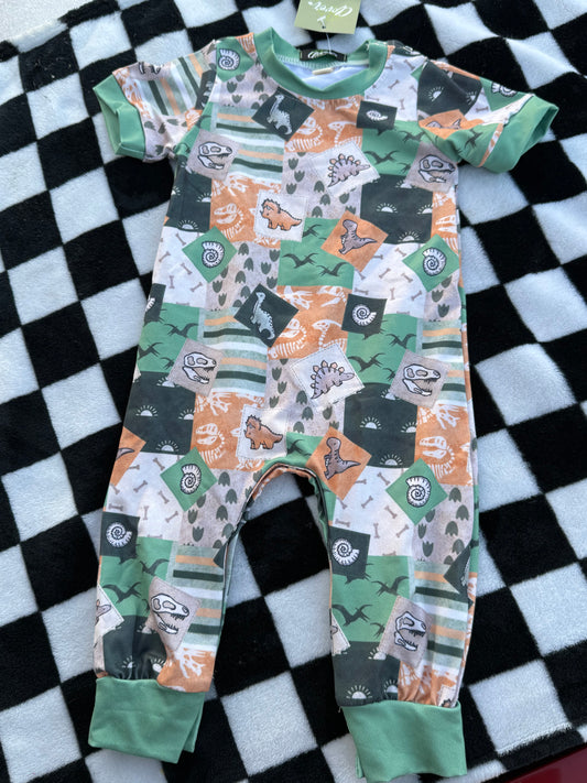 Dino Patchwork Romper