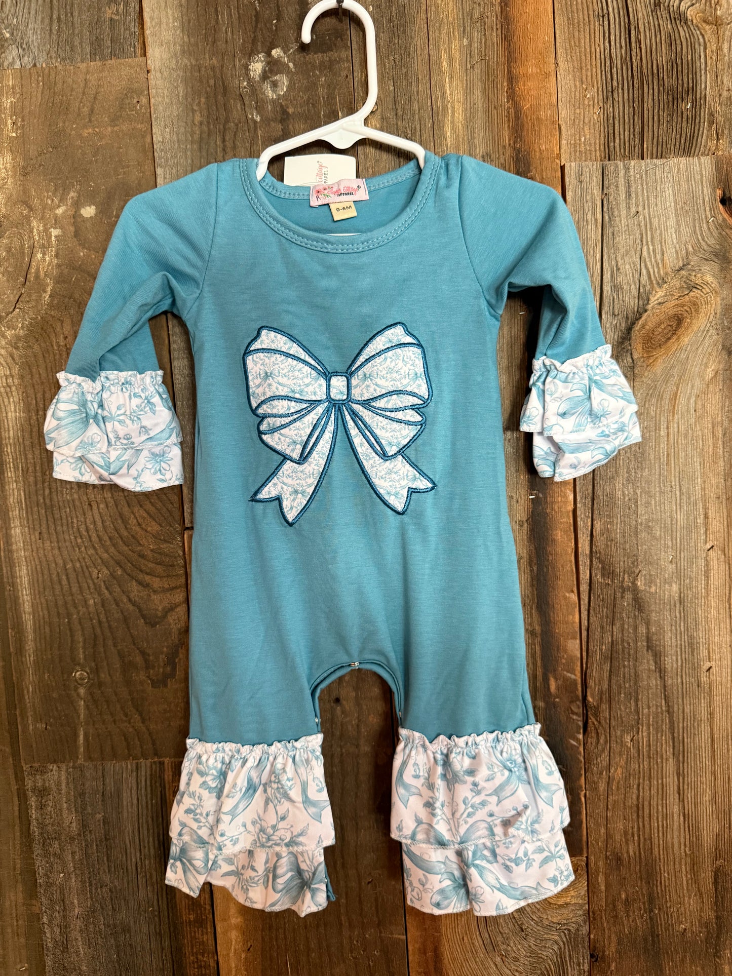 Blue Bow Romper