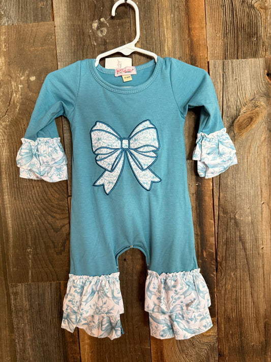 Blue Bow Romper