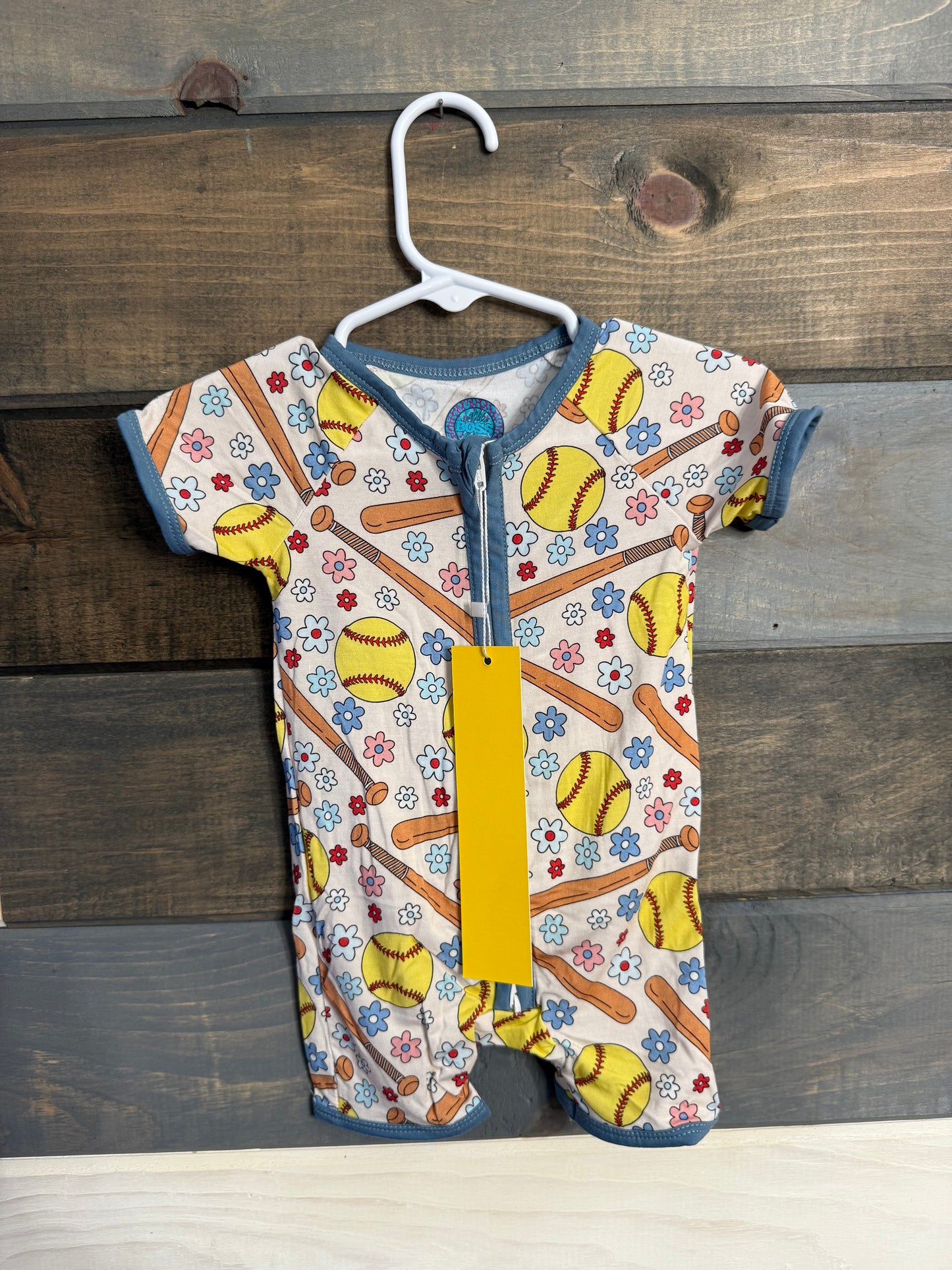 Softball Bamboo Shortie Romper