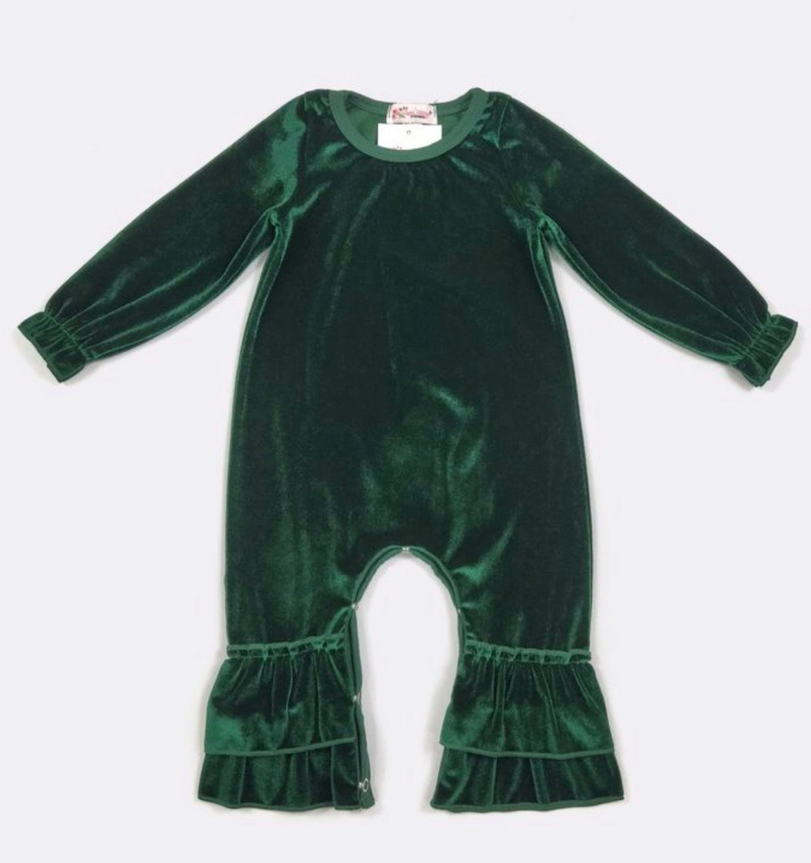 Velvet Green Romper