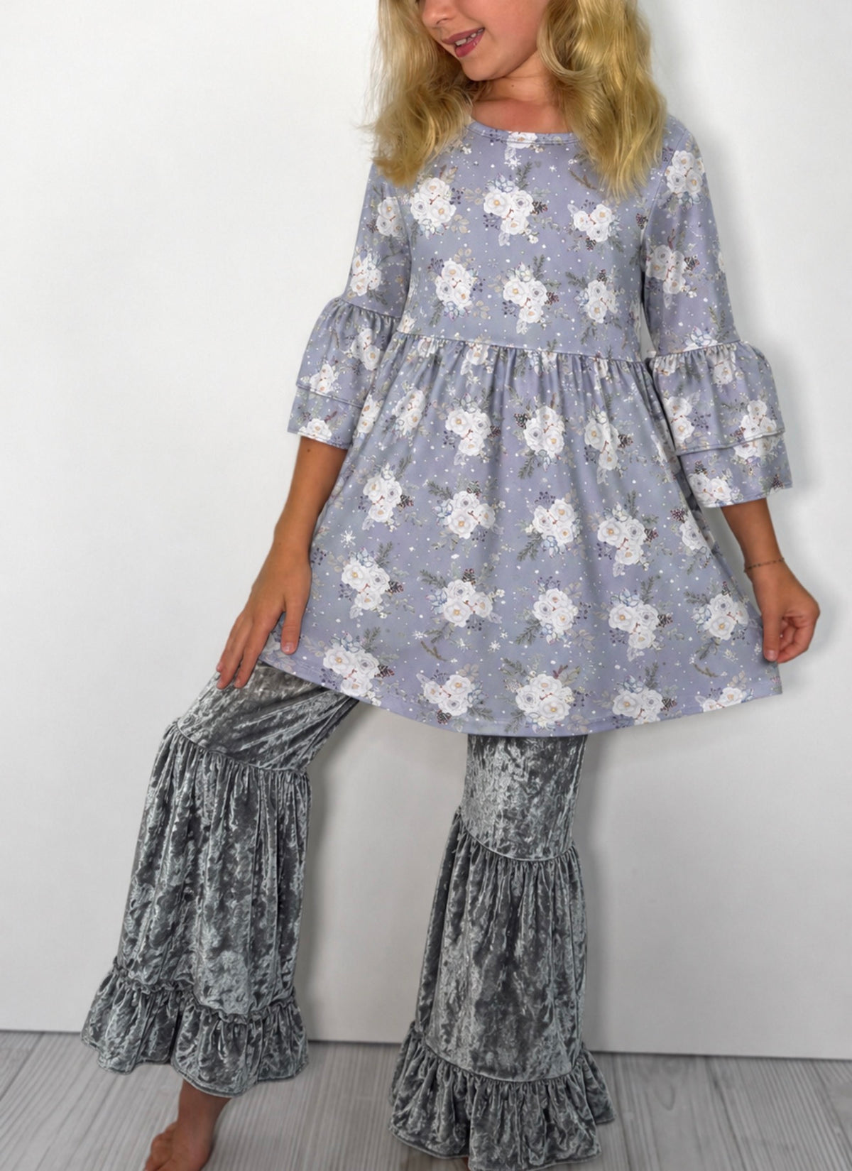 Silver Floral Set