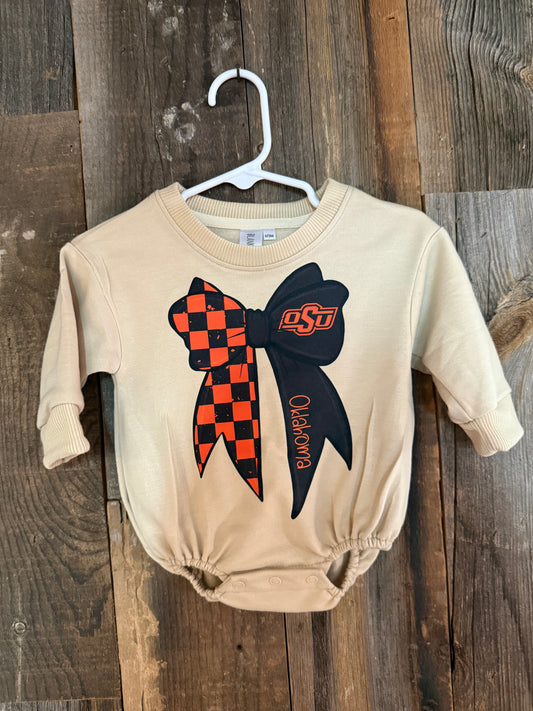 OSU Bow Sweatshirt Romper
