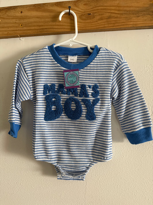 Blue Stripe Mama’s Boy Romper
