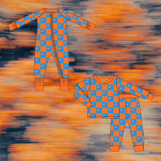 Pre Order OKC Light Checkered Bamboo Pj Set