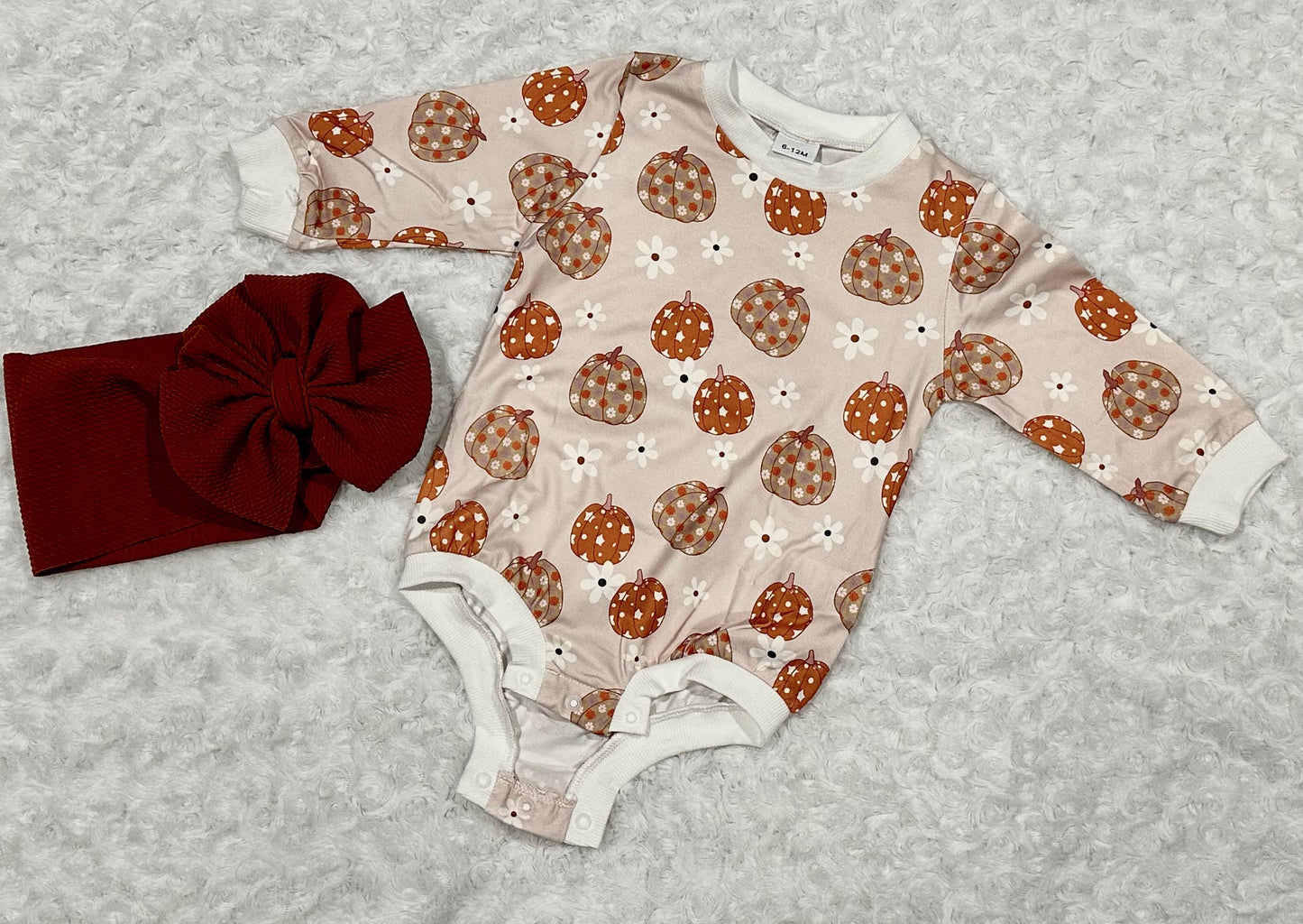 Pumpkin Flower Bubble Romper