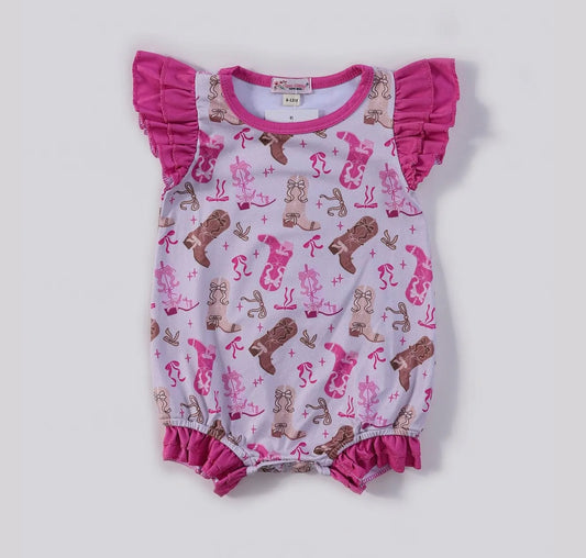 Pink Boots Romper