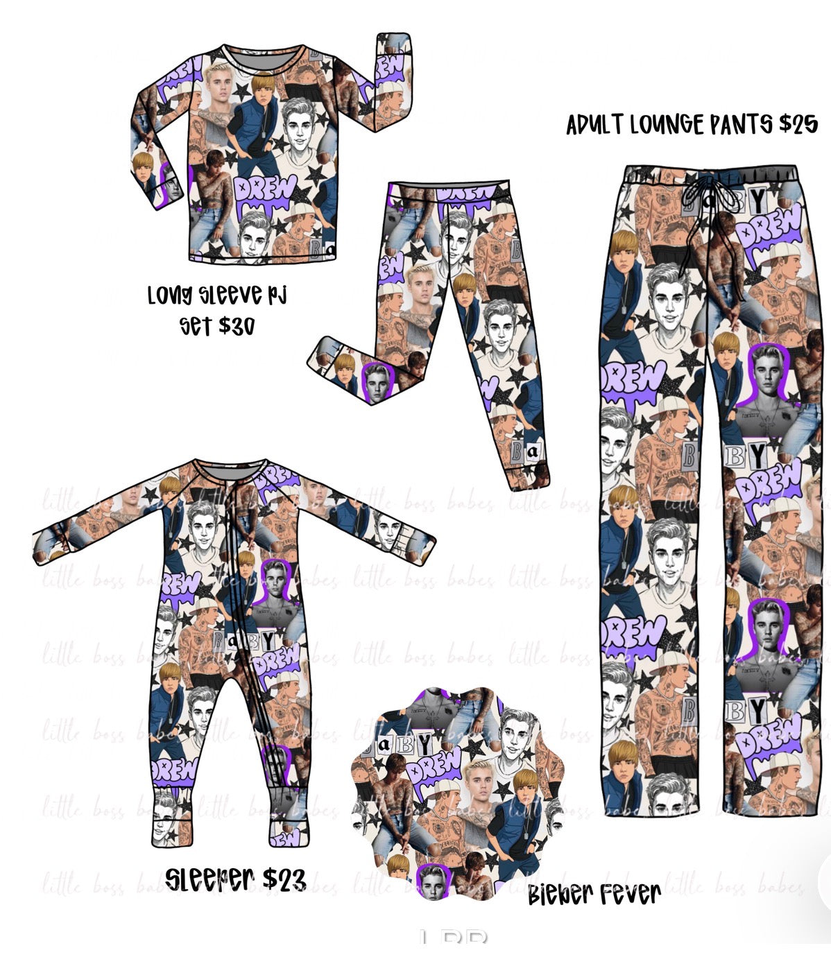 Bieber Fever ADULT bamboo Lounge Pants