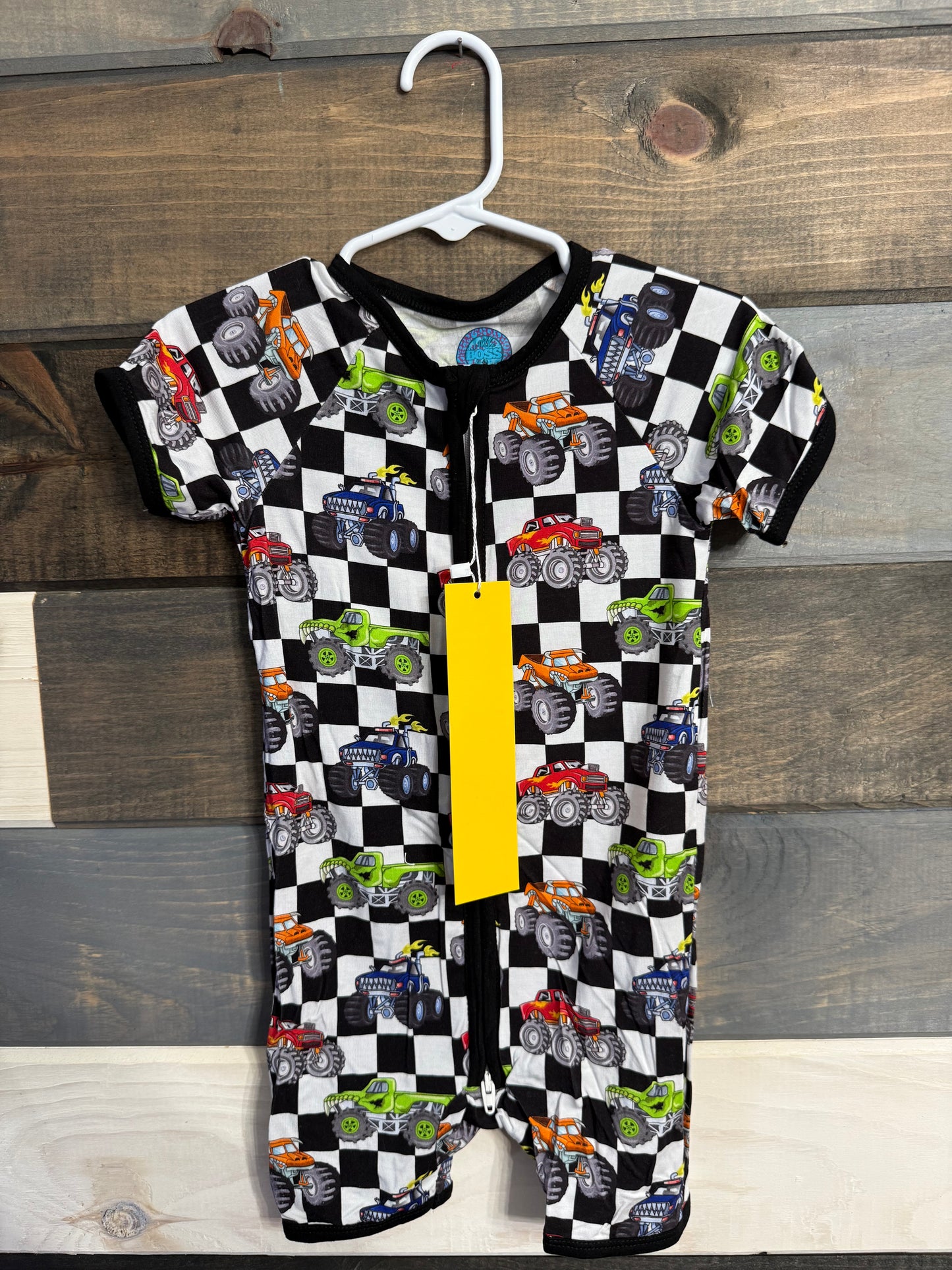 Monster Truck Bamboo Shortie Romper