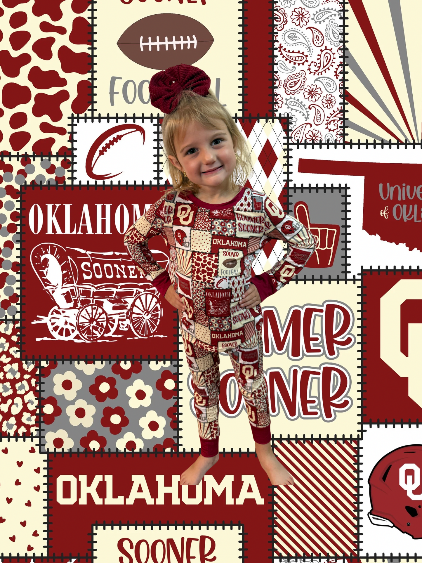 OU Patchwork Bamboo Pajama Set