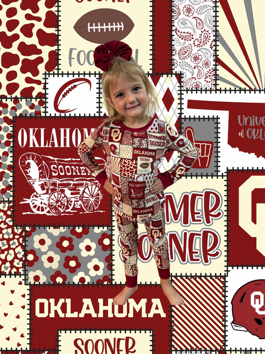 OU Patchwork Bamboo Pajama Set