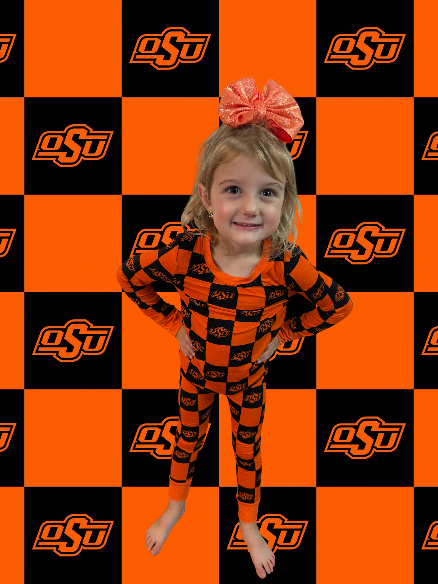 OSU Checker Bamboo Pajama Set
