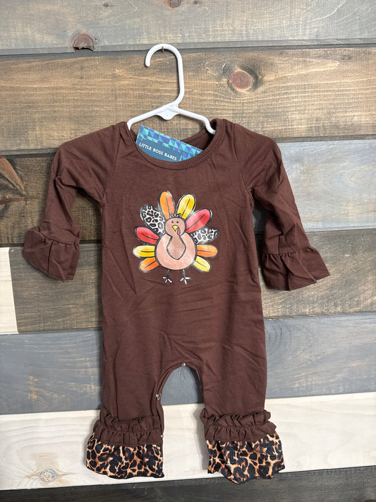 Turkey Leopard Romper