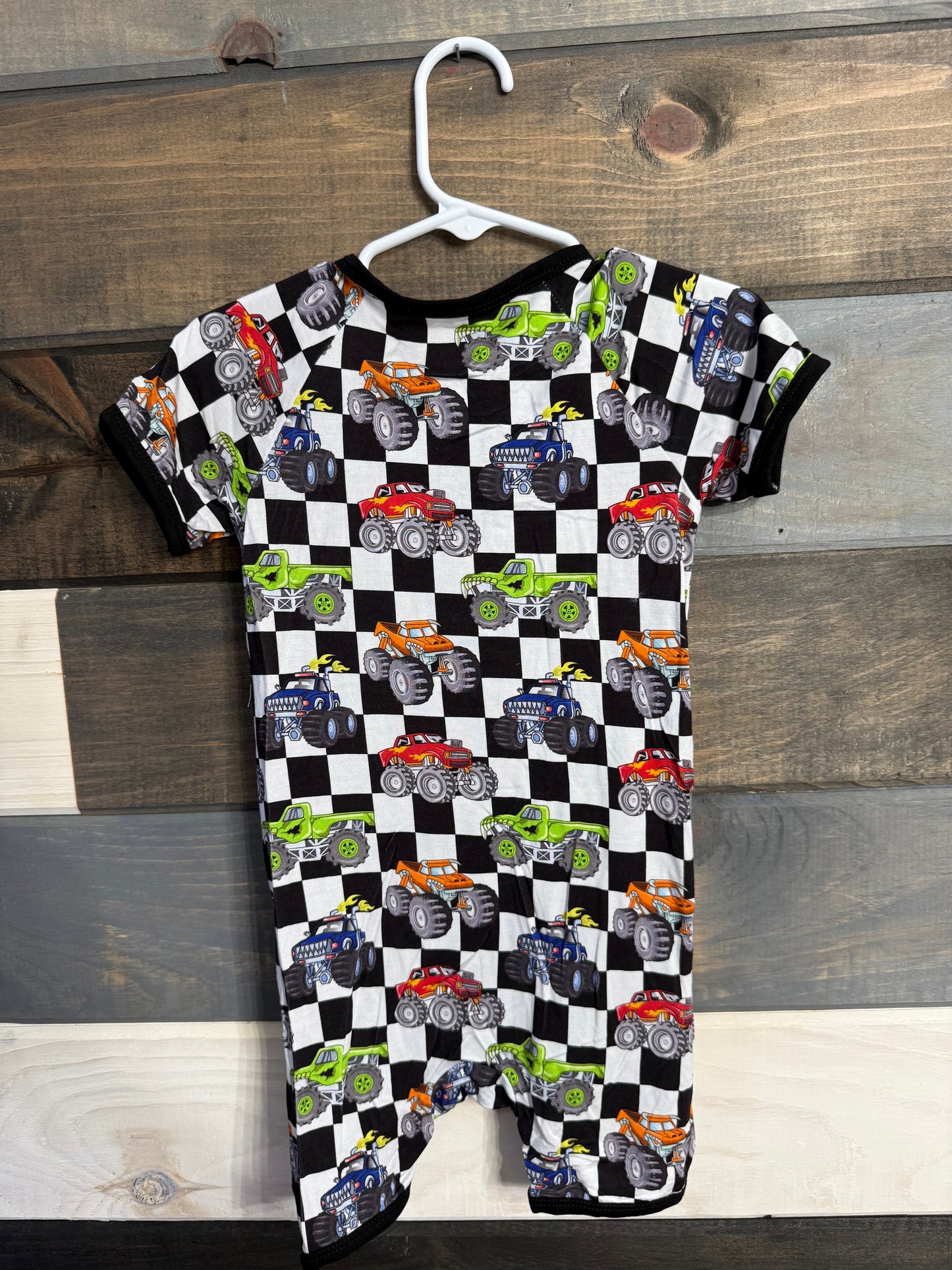 Monster Truck Bamboo Shortie Romper