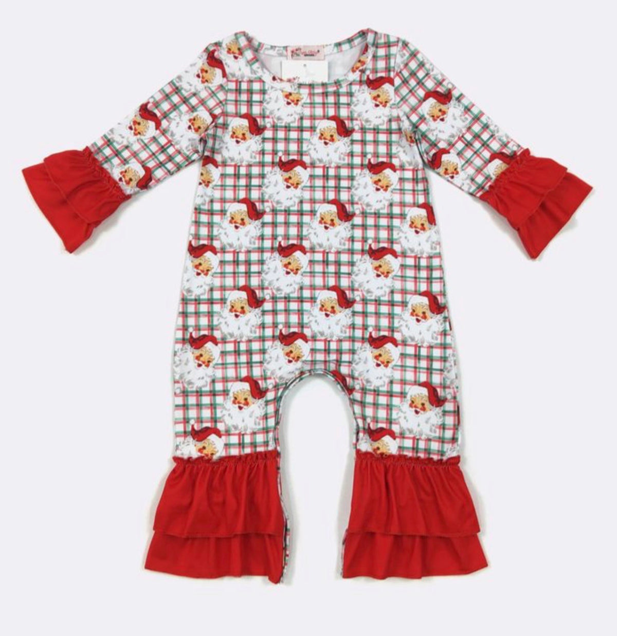 Gingham Santa Romper