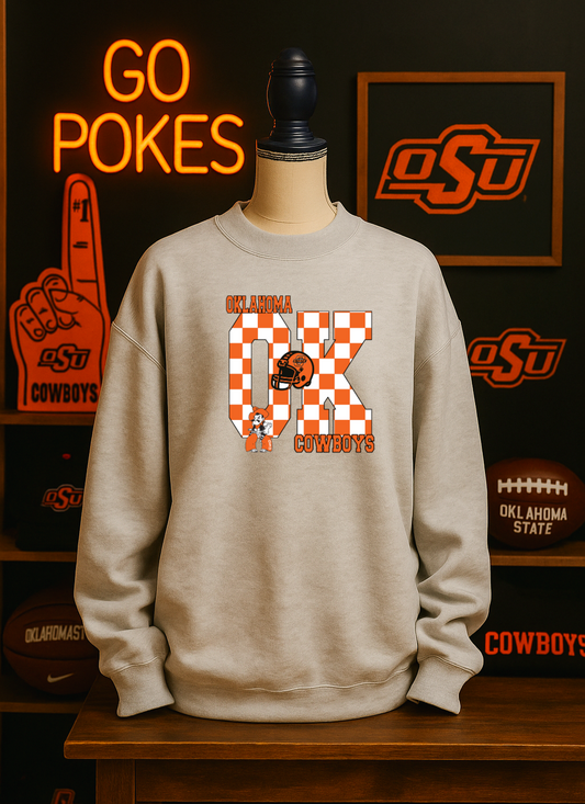 Orange & White Check Cowboy Toddler Styles