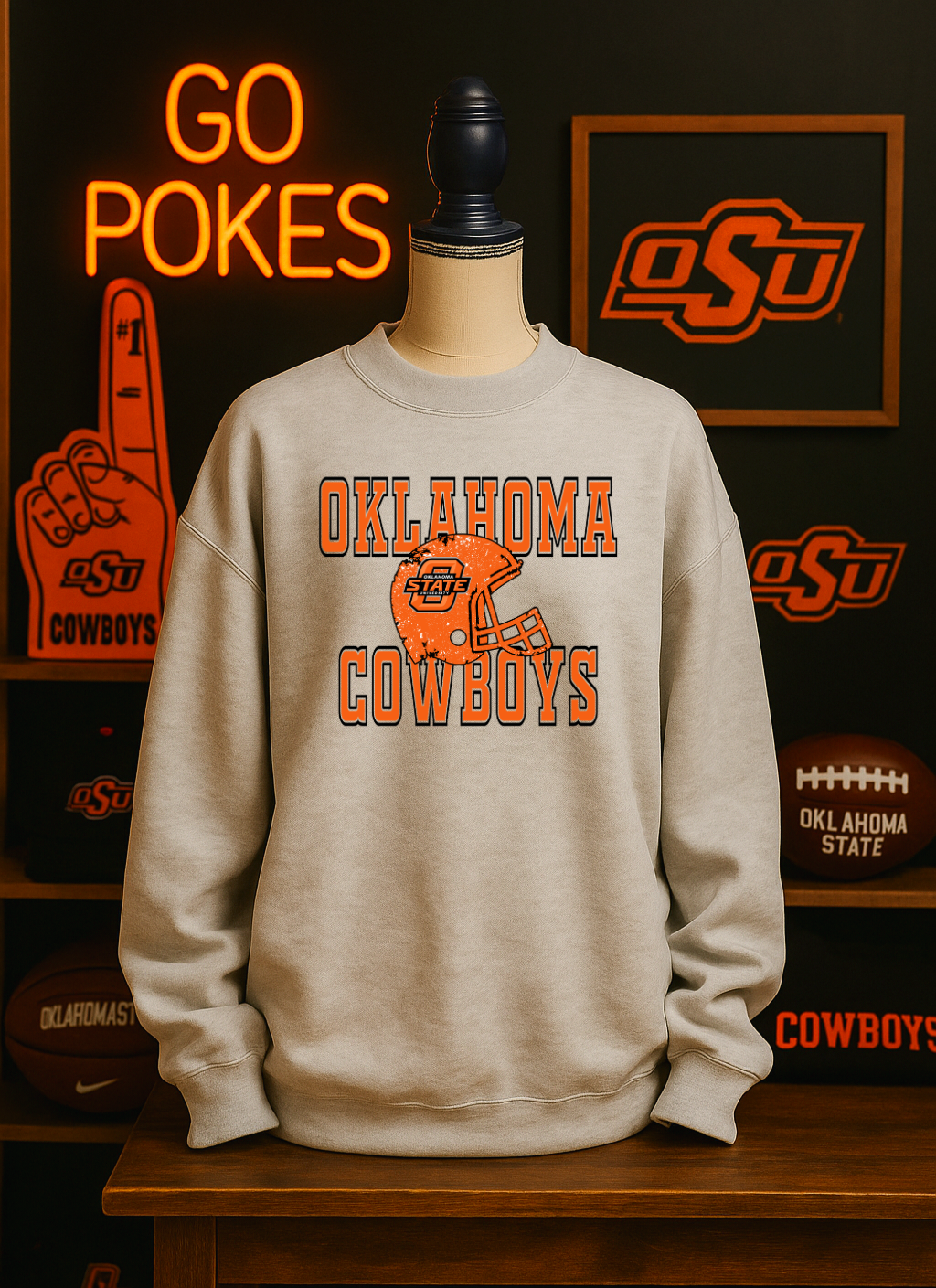 Ok State Grunge Helmet Youth Styles