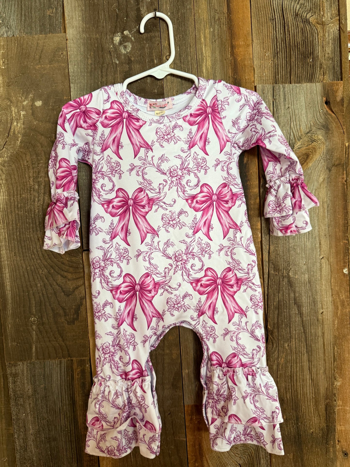 Magenta Bow Romper