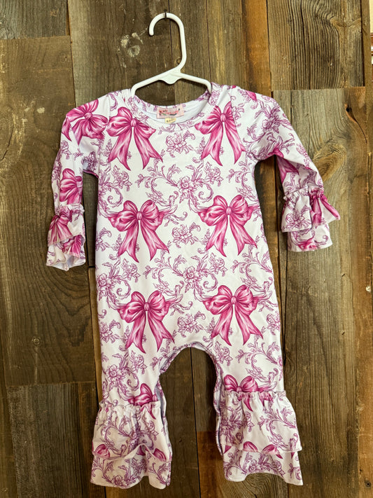 Magenta Bow Romper