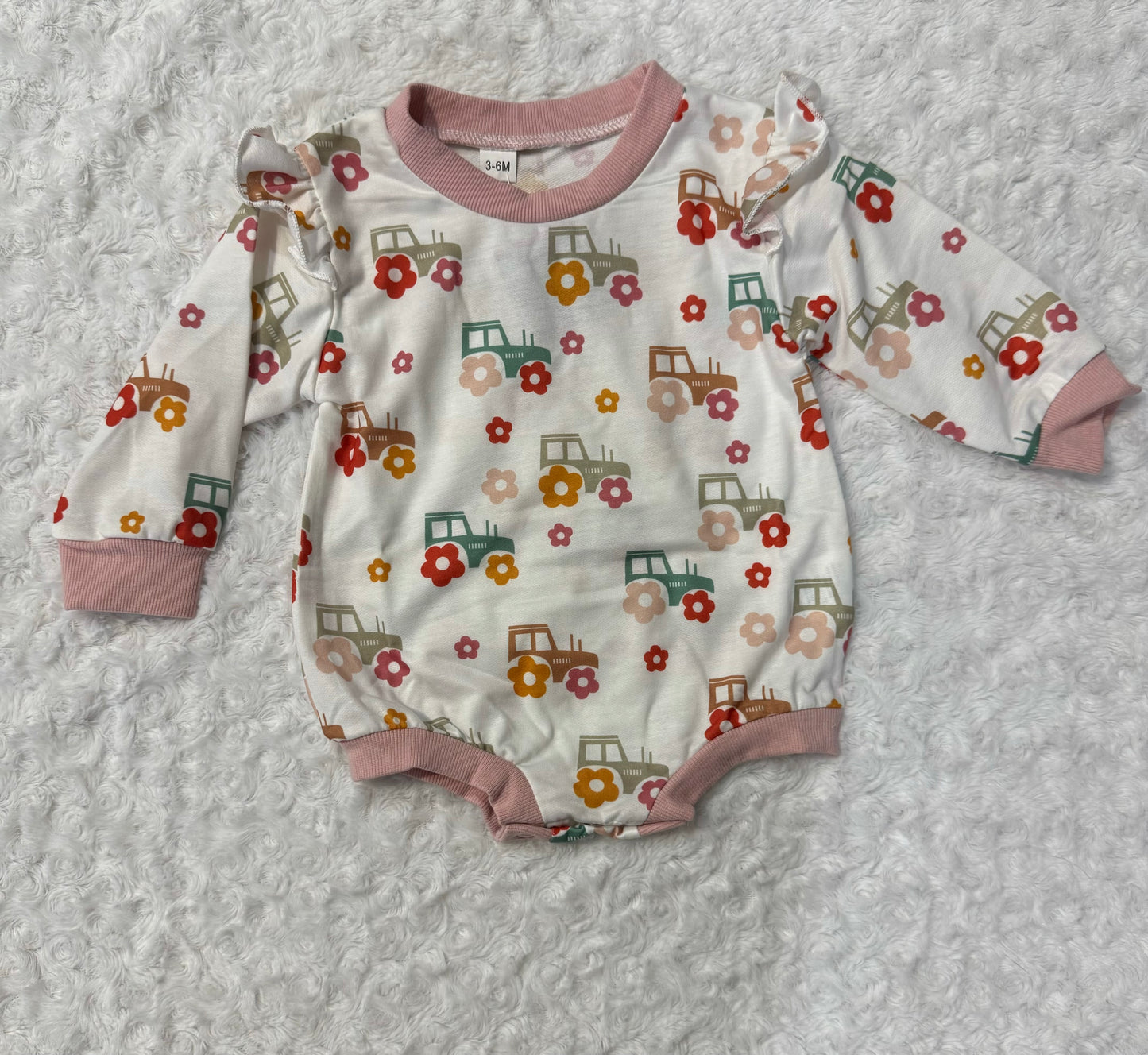 Floral Tractor Romper