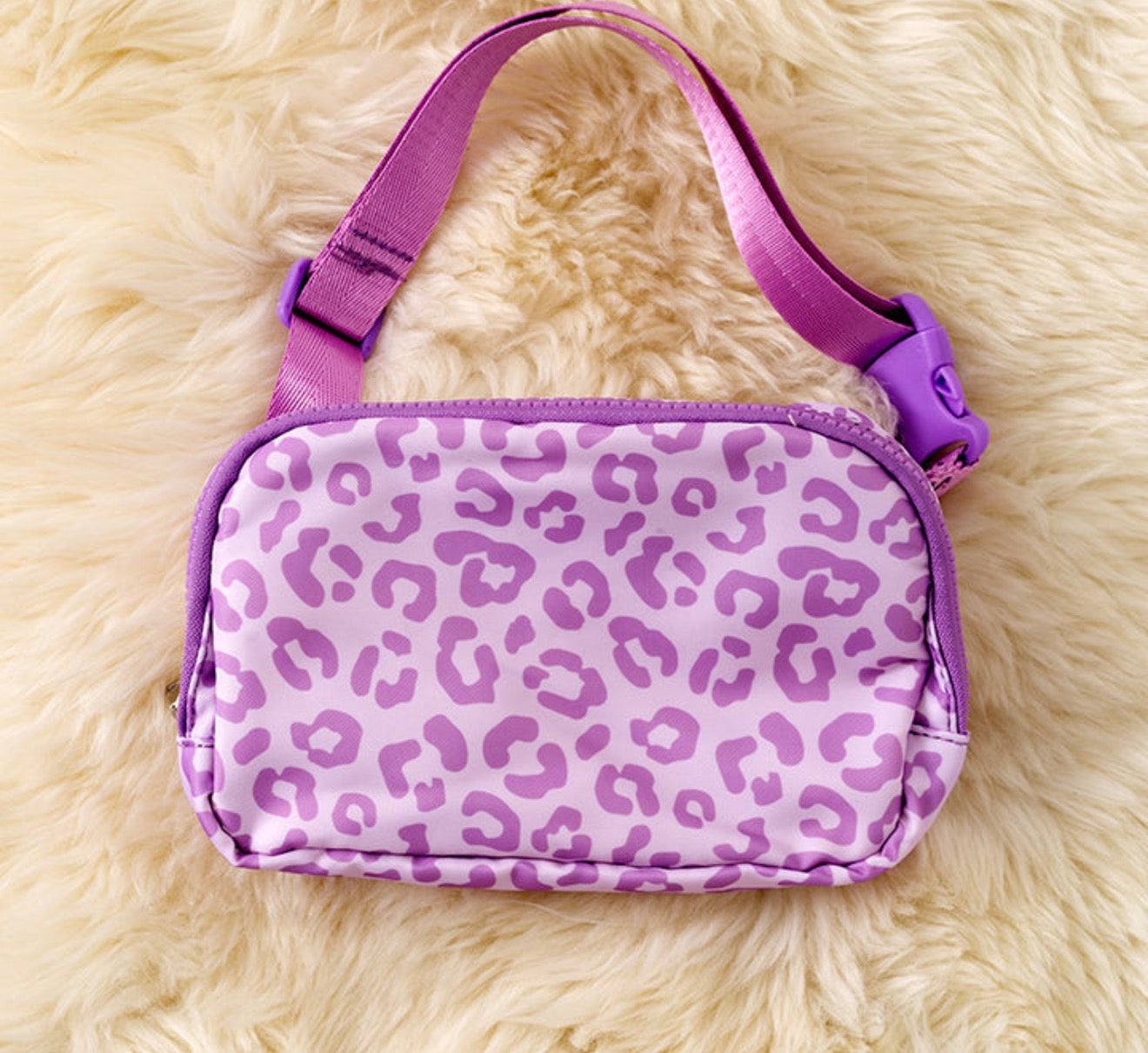 Purple Leopard Belt Bag
