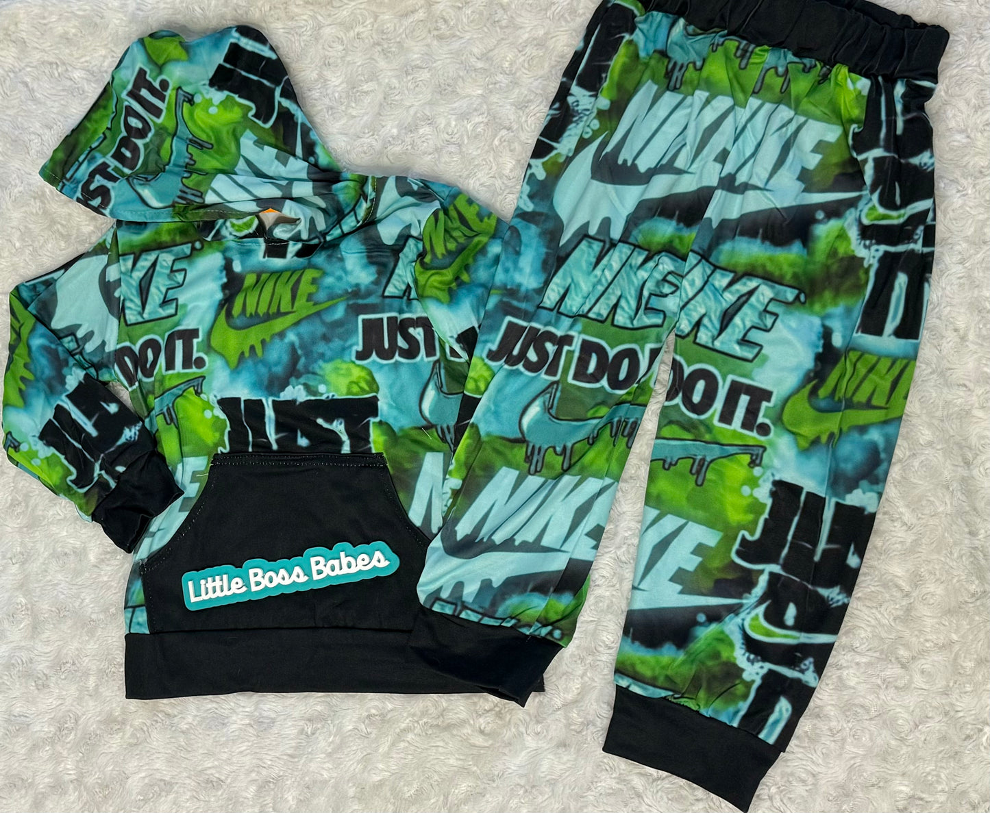 Green and Blue Swoosh Set