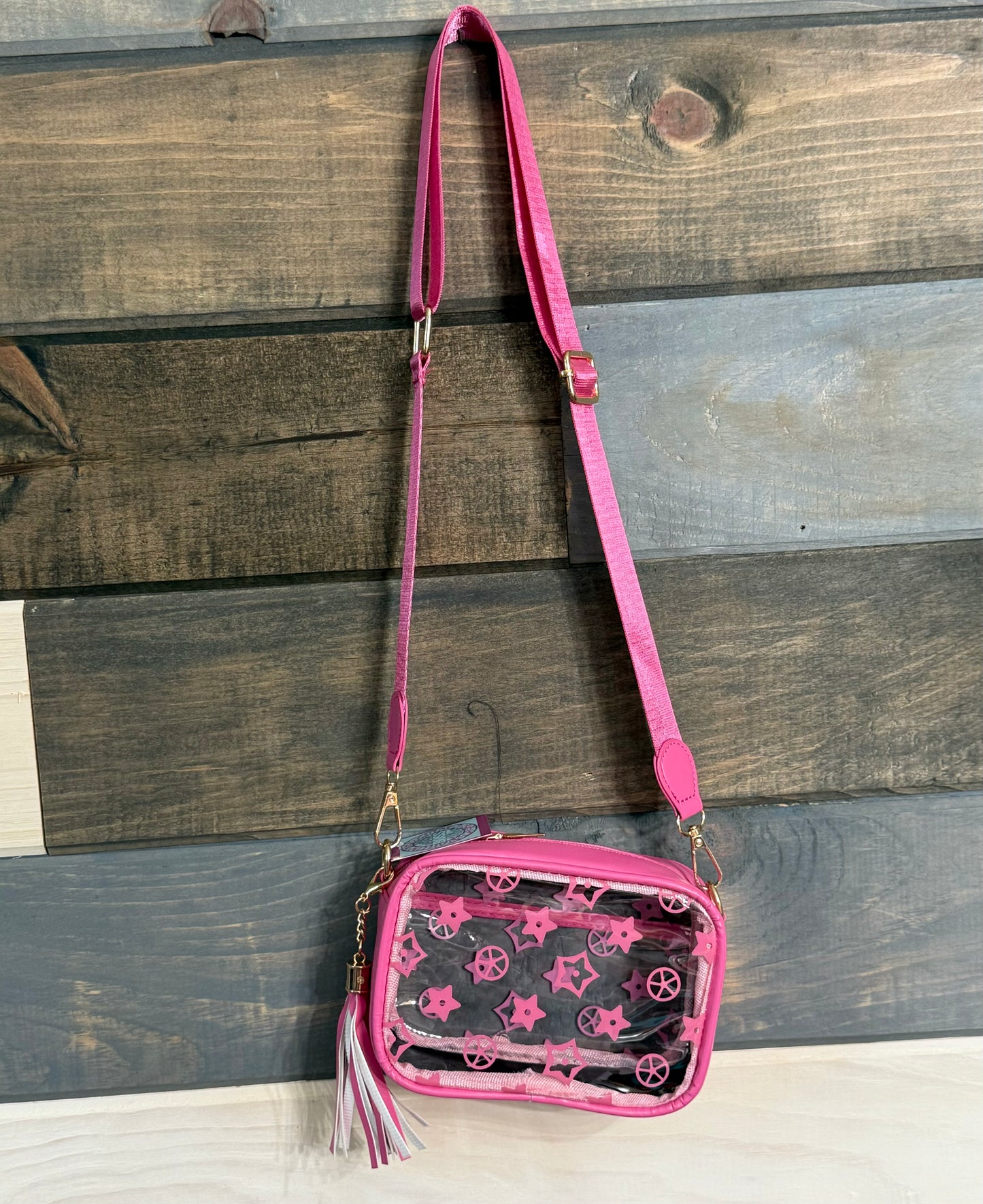 Pink clear mini belt bag